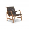 Axelle Teak Outdoor Woven Chat Armchair - Angled