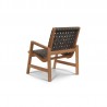 Axelle Teak Outdoor Woven Chat Armchair - Back