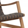 Axelle Teak Outdoor Woven Chat Armchair - Detail