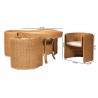 Baxton Bali and Pari Ayumi 5-piece Round Rattan Dining Set  - With Dimensions