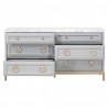 Azure Carrera 6-Drawer Double Dresser in Dove Gray - Front with Opened Drawer