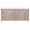 Azure Carrera 6-Drawer Double Dresser in Natural Gray - Front