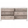 Azure Carrera 6-Drawer Double Dresser in Natural Gray - Front with Opened Drawer