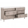 Azure Carrera 6-Drawer Double Dresser in Natural Gray - Angled with Opened Drawer