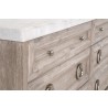 Azure Carrera 6-Drawer Double Dresser in Natural Gray - Angled View