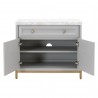 Azure Carrera Media Chest in Dove Gray - Front with Opened Drawer