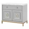 Azure Carrera Media Chest in Dove Gray - Front Side Angle - Azure Carrera Media Chest in Dove Gray - Front Side Angle