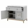 Azure Carrera Media Chest in Dove Gray - Angled with Opened Drawer - Azure Carrera Media Chest in Dove Gray - Angled with Opened Drawer