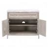 Azure Carrera Media Chest in Natural Gray - Front with Opened Drawer