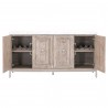Azure Carrera Sideboard in Natural Gray - Front with Opened Cabinet
