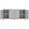 Azure Carrera Sideboard in Natural Gray - Front and Cabinet Opened