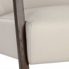Sunpan Neymar Lounge Chair - Linea Light Grey Leather - Closeup Angle