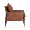 Sunpan Mauti Lounge Chair Brown - Shalimar Tobacco Leather - Side Angle