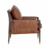 Sunpan Mauti Lounge Chair Brown - Shalimar Tobacco Leather - Side Angle - Sunpan Mauti Lounge Chair Brown - Shalimar Tobacco Leather - Side Angle