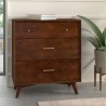 Alpine Furniture Flynn Mid Century Modern 3 Drawer Small Chest, Walnut - Lifestyle