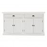 Nova Solo Halifax White Mahogany Buffet with 2 Drawers - Front Angle