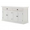Nova Solo Halifax White Mahogany Buffet with 2 Drawers - Front Angle