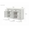 Nova Solo Halifax White Mahogany Buffet with 2 Drawers - Dimension - Nova Solo Halifax White Mahogany Buffet with 2 Drawers - Dimension