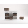 Nova Solo Halifax Mahogany Buffet/3 Drawer/6 Shelves w/ Rattan Baskets - Lifestyle