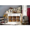 Nova Solo Halifax Mahogany Buffet/3 Drawer/6 Shelves w/ Rattan Baskets - Lifestyle