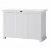 Nova Solo Halifax White Mahogany Buffet, 3 Drawers, 2 Doors and 2 Shelves w/ Rattan Baskets - Back Side Angle - Nova Solo Halifax White Mahogany Buffet, 3 Drawers, 2 Doors and 2 Shelves w/ Rattan Baskets - Back Side Angle