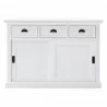 Nova Solo Halifax White Mahogany Buffet with 3 Drawers and 2 Sliding Doors - Front Angle - Nova Solo Halifax White Mahogany Buffet with 3 Drawers and 2 Sliding Doors - Front Angle
