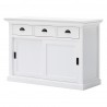 Nova Solo Halifax White Mahogany Buffet with 3 Drawers and 2 Sliding Doors - Front Side Angle