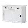 Nova Solo Halifax White Mahogany Buffet with 3 Drawers and 2 Sliding Doors - Front Side Angle - Nova Solo Halifax White Mahogany Buffet with 3 Drawers and 2 Sliding Doors - Front Side Angle