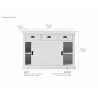 Nova Solo Halifax White Mahogany Buffet with 3 Drawers and 2 Sliding Doors - Dimension - Nova Solo Halifax White Mahogany Buffet with 3 Drawers and 2 Sliding Doors - Dimension