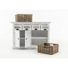 Nova Solo Halifax Buffet W/ Double Door & 2 Open Shelves w/ 2 Rattan Baskets - Detail