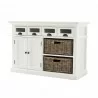 Nova Solo Halifax Buffet W/ Double Door & 2 Open Shelves w/ 2 Rattan Baskets - Front Side Angle - Nova Solo Halifax Buffet W/ Double Door & 2 Open Shelves w/ 2 Rattan Baskets - Front Side Angle