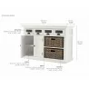 Nova Solo Halifax Buffet W/ Double Door & 2 Open Shelves w/ 2 Rattan Baskets - Dimension - Nova Solo Halifax Buffet W/ Double Door & 2 Open Shelves w/ 2 Rattan Baskets - Dimension