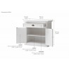 Nova Solo Halifax Small Buffet w/ 1 Drawer and Double Door - Dimension