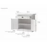 Nova Solo Halifax Small Buffet w/ 1 Drawer and Double Door - Dimension - Nova Solo Halifax Small Buffet w/ 1 Drawer and Double Door - Dimension