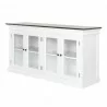 Nova Solo Halifax Accent Display Buffet, with 4 Glass Doors - Front Side Angle - Nova Solo Halifax Accent Display Buffet, with 4 Glass Doors - Front Side Angle