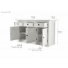 Nova Solo Provence Classic Sideboard with 3 doors - Dimension