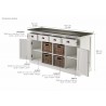 Nova Solo Halifax Contrast Buffet with 4 Baskets - Dimension