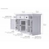 Nova Solo Halifax Buffet with 4 Doors - 3 Drawers - Dimension