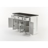 NovaSolo Halifax Mahogany Wood Buffet with 4 Doors 3 Drawers - Details