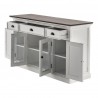 Nova Solo Halifax Accent Buffet, with 4 Glass Doors - 3 Drawers - Front Side Opened Angle