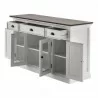 Nova Solo Halifax Accent Buffet, with 4 Glass Doors - 3 Drawers - Front Side Opened Angle - Nova Solo Halifax Accent Buffet, with 4 Glass Doors - 3 Drawers - Front Side Opened Angle