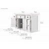 Nova Solo Halifax Buffet with 4 Doors 3 Drawers - Dimension