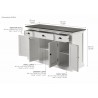 Nova Solo Buffet With 4 Doors 3 Drawers - Dimension