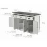 Nova Solo Buffet With 4 Doors 3 Drawers - Dimension - Nova Solo Buffet With 4 Doors 3 Drawers - Dimension