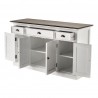 Nova Solo Halifax Accent Buffet, with 4 Wood Doors - 3 Drawers - Front Side Opened Angle