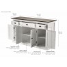 Nova Solo Halifax Buffet with 4 Doors 3 Drawers -Dimensions
