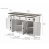 Nova Solo Halifax Buffet with 4 Doors 3 Drawers -Dimensions - Nova Solo Halifax Buffet with 4 Doors 3 Drawers -Dimensions