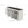 Nova Solo Halifax Contrast Buffet with 6 Glass Doors - Dimension