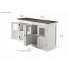 Nova Solo Halifax Contrast Buffet, with 4 Glass Doors - Dimension
