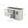 Nova Solo Halifax Contrast Buffet, with 4 Glass Doors - Dimension - Nova Solo Halifax Contrast Buffet, with 4 Glass Doors - Dimension